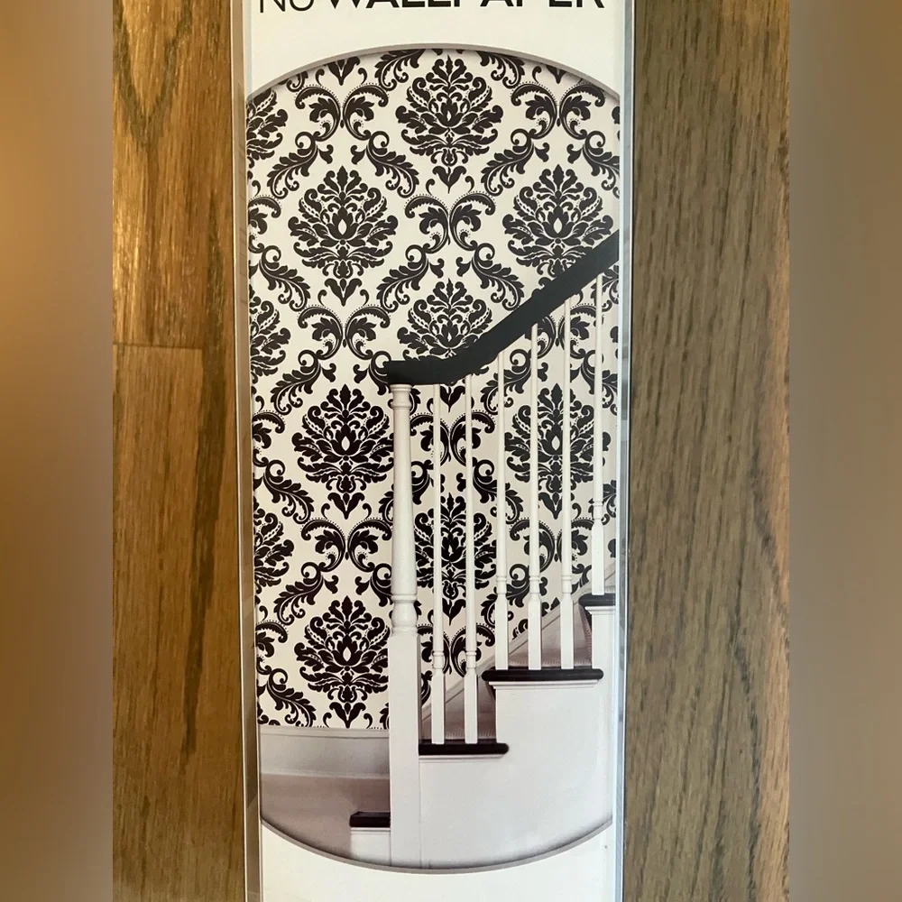 NEW!! NuWallpaper Wall Pops! Black & White Vinyl Peel & Stick Washable Wallpaper